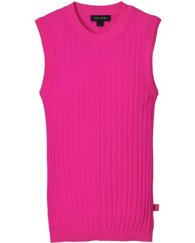 Marc Jacobs Fine-ribbed Merino-wool Tank Top - Pink