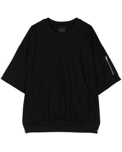 Juun.J T-Shirt mit Reißverschlusstasche - Schwarz