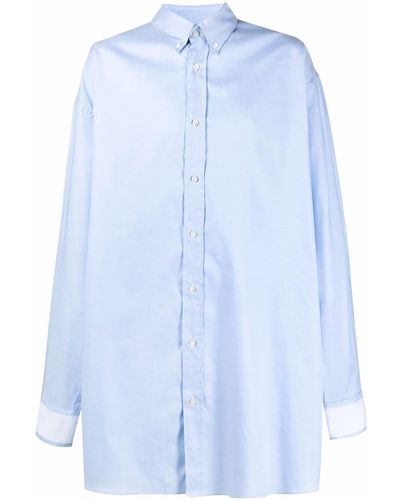 Maison Margiela Oversized Cotton Shirt - Blue