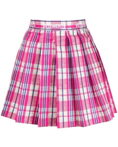 Vetements Logo-waistband Fully-pleated Skirt - Pink