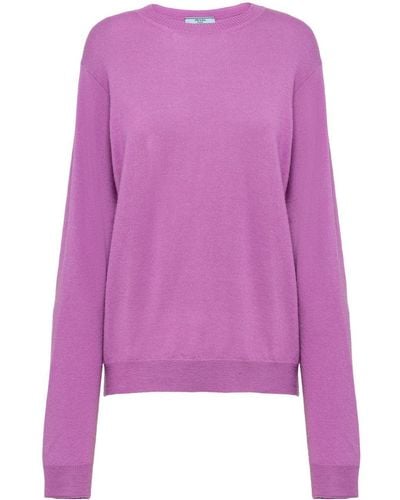 Prada Crew-neck Cashmere Sweater - Pink