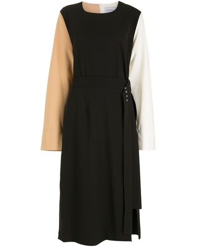Gloria Coelho Midi-jurk Met Lange Mouwen - Zwart