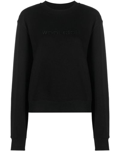 Woolrich Langarm-Sweatshirt aus Bio-Baumwolle - Schwarz