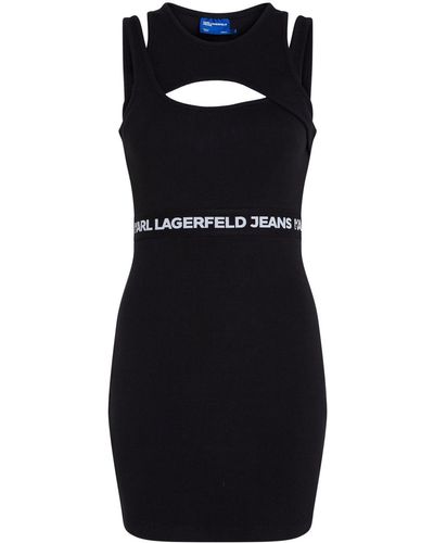 Karl Lagerfeld レイヤード ミニドレス - ブラック