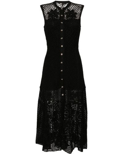 Maje Lurex Open-knit Maxi Dress - Black