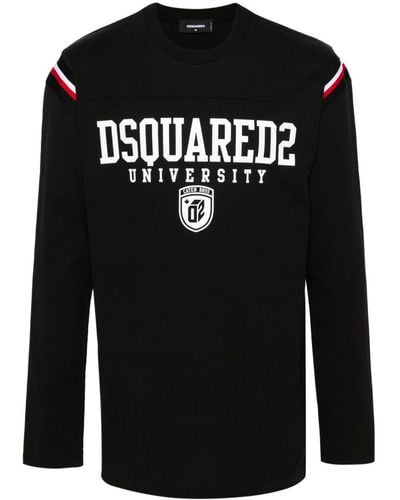 DSquared² Varsity T-Shirt mit Logo-Print - Schwarz