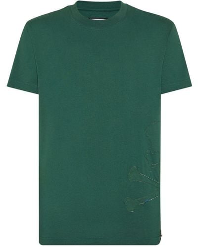 Philipp Plein T-Shirt mit Totenkopf-Print - Grün