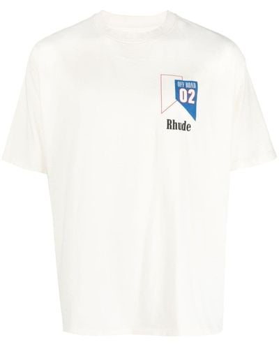 Rhude Logo-print Cotton T-shirt - White