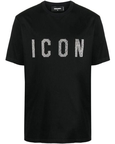 DSquared² Icon studded T-shirt - Nero