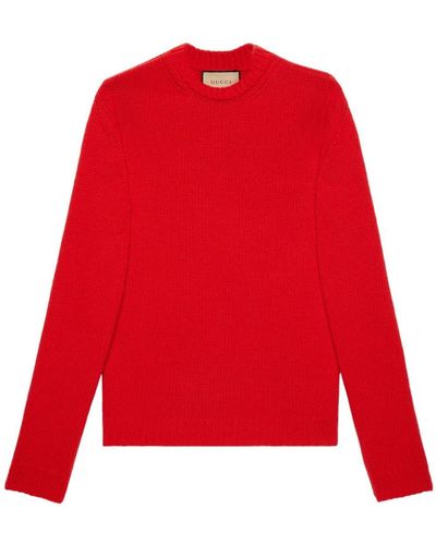 Gucci Jersey con logo en intarsia - Rojo
