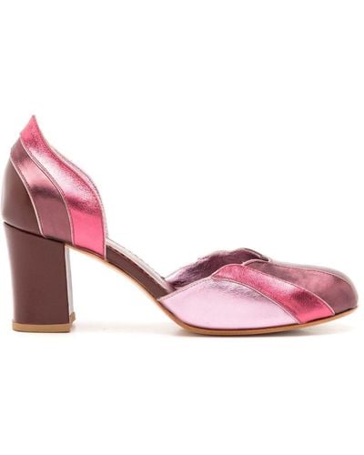 Sarah Chofakian Lygia 60mm Leather Court Shoes - Pink