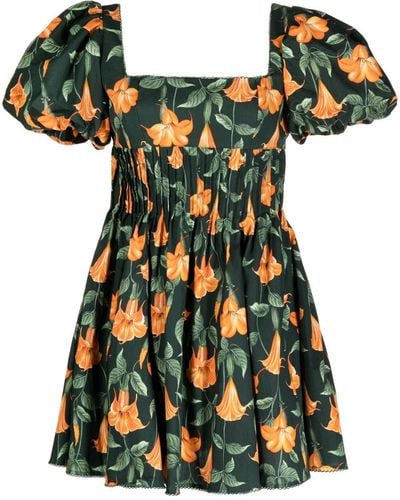 Agua Bendita Mini-jurk Met Bloemenprint - Zwart