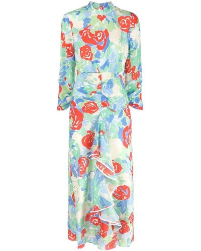 RIXO London Lucy Floral-print Dress - White