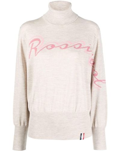 Rossignol Logo-intarsia Merino Wool-blend Sweater - Pink