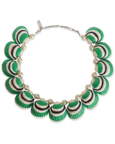 Etro Faux-pearl shell necklace - Verde