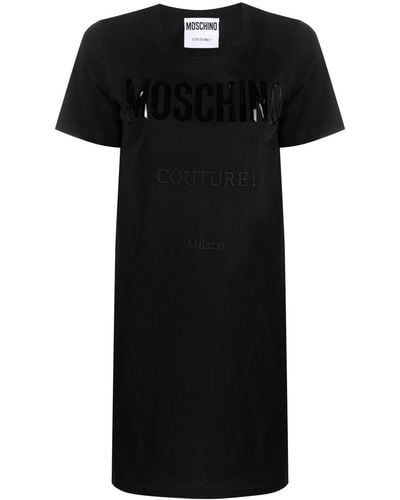Moschino モスキーノ ロゴ Tシャツワンピース - ブラック