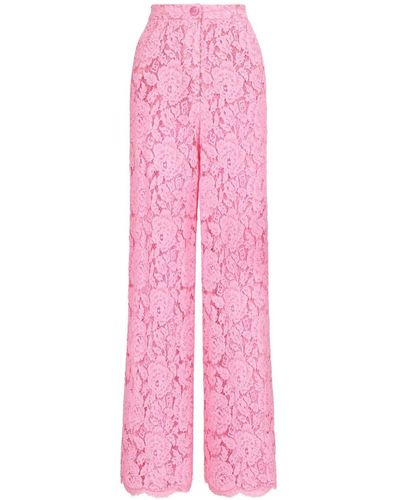 Dolce & Gabbana Broek Met Wijde Pijpen - Roze