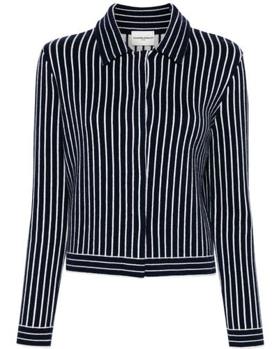 Claudie Pierlot Striped Straight-collar Cardigan - Black