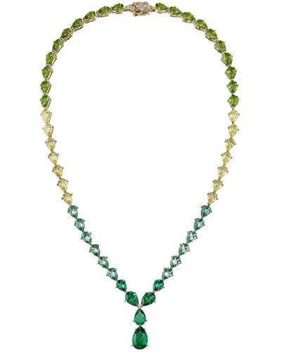 Anabela Chan 18kt Gold Vermeil Emerald Nova Gemstone Necklace - Metallic