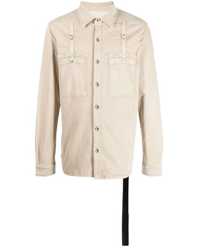 Rick Owens Long-sleeve Shirt Jacket - Natural