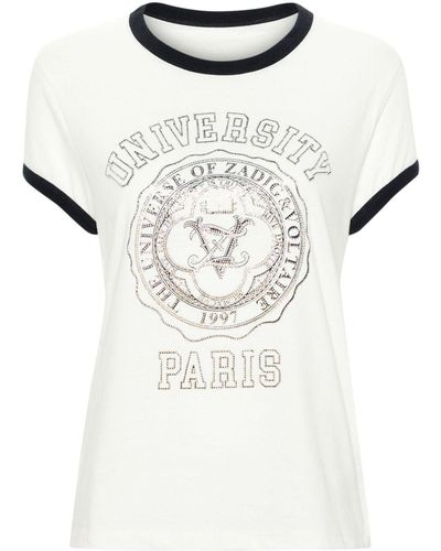 Zadig & Voltaire ラインストーン Tシャツ - ホワイト