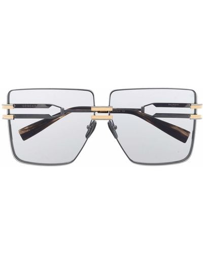 BALMAIN EYEWEAR Oversized Rimless Police-style Sunglasses - Metallic