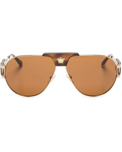 Versace Pilot-frame Tinted Sunglasses - Brown