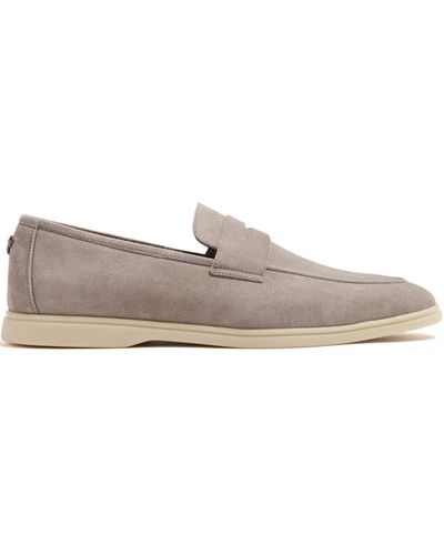Bougeotte Bee-appliqué Suede Loafers - Grey