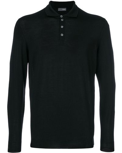 Drumohr Polo con manga larga - Negro