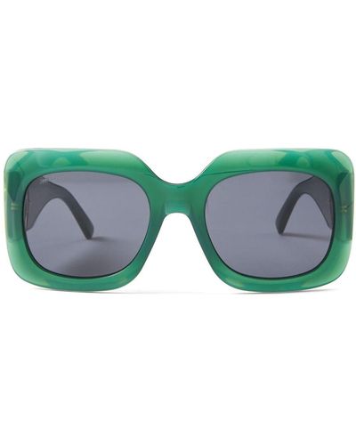 Jimmy Choo Gaya Square-frame Sunglasses - Green