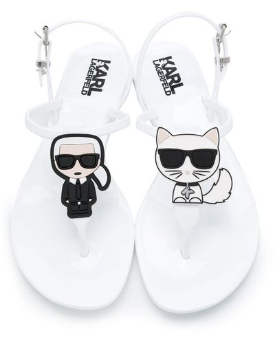 Karl Lagerfeld Jelly Karl Ikonic Sling Sandals - White