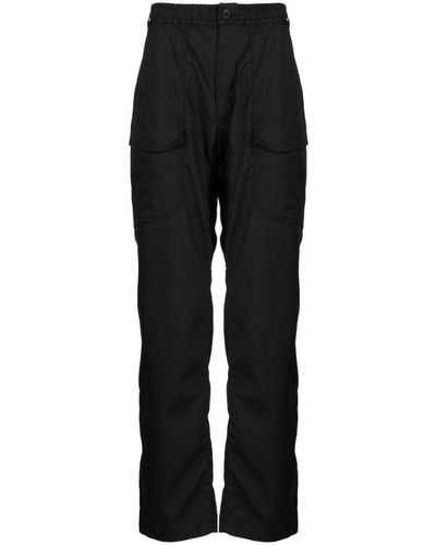 White Mountaineering Pantalones rectos con cinturilla elástica - Negro