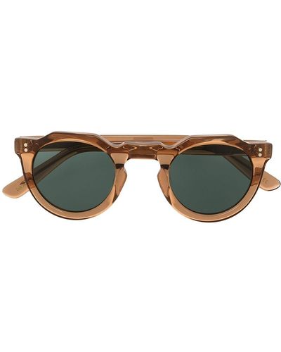 Lesca Round Frame Sunglasses - Brown