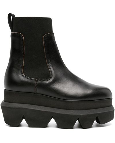 Sacai Bottines Chelsea 90 mm en cuir - Noir