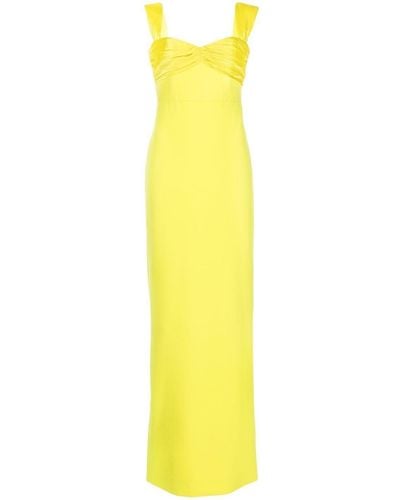 Solace London Calluna Ruched Maxi Dress - Yellow