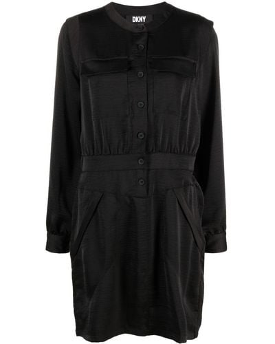 DKNY Robe mi-longue à détails de poches - Noir