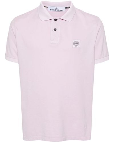 Stone Island Poloshirt mit Logo-Patch - Pink