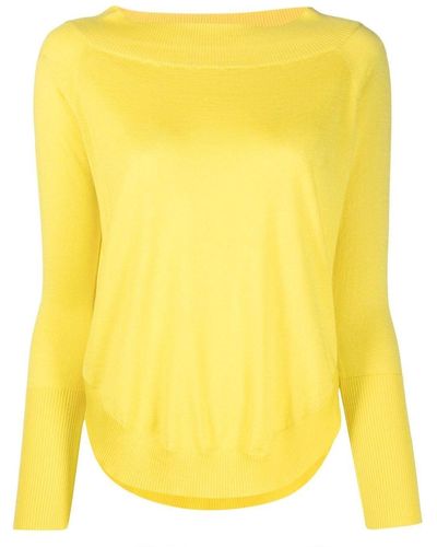 Wild Cashmere Ribbed-knit Off-shoulder Top - Yellow