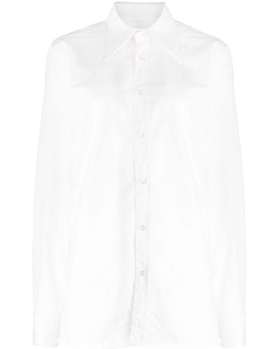 Maison Margiela Striped Pointed-collar Shirt - White
