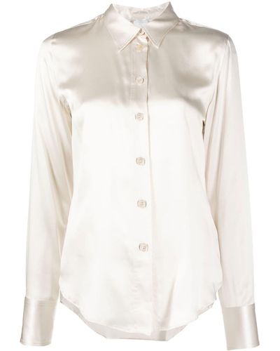Eleventy Silk Long-sleeved Shirt - Natural