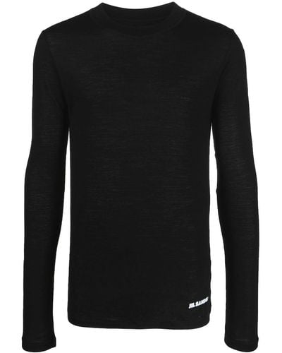 Jil Sander ロゴ ロングtシャツ - ブラック