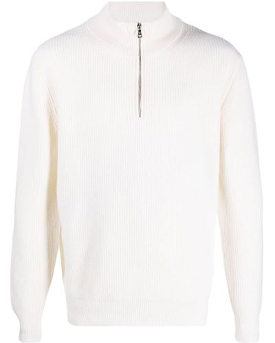 Ballantyne Half-zip Wool Sweater - White