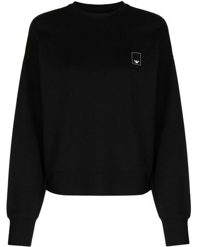 Emporio Armani Logo-appliqué Sweatshirt - Black