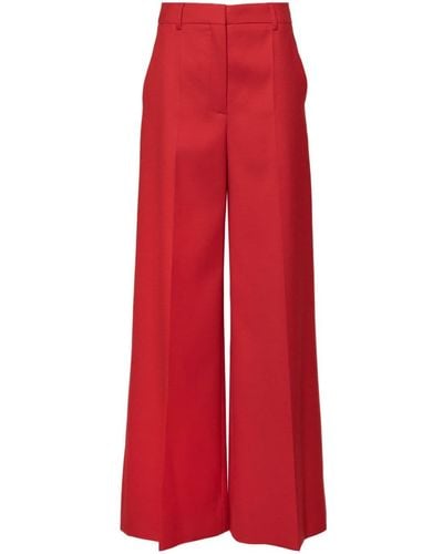 Stella McCartney Pantalon ample à taille haute - Rouge