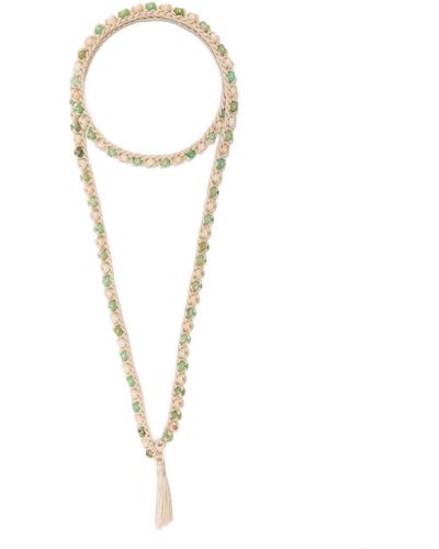 Alanui Gehäkelte Halskette mit Perlen - Weiß