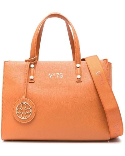 V73 Logo-print Tote Bag - Orange