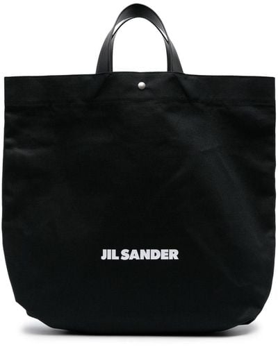 Jil Sander Book キャンバス ハンドバッグ - ブラック