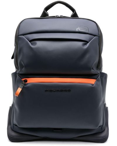 Piquadro Embossed Logo-detailing Padded Backpack - Black