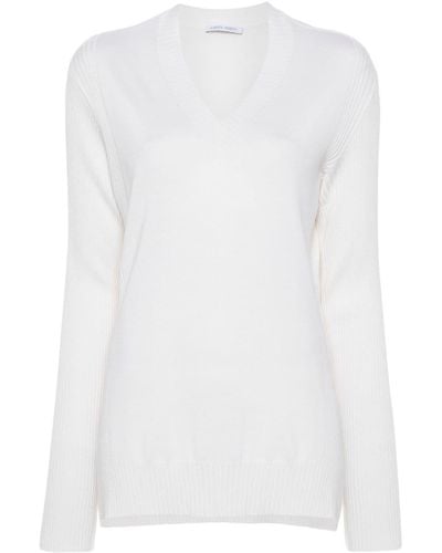 Alberta Ferretti V-neck Knitted Top - White