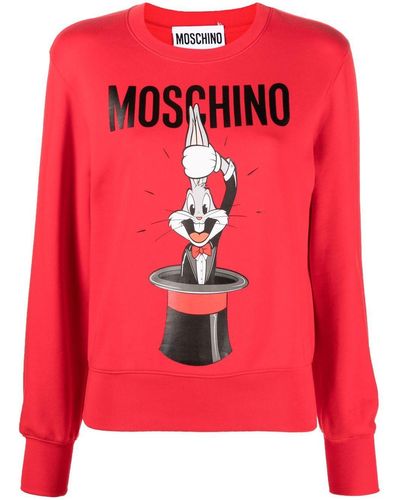 Moschino Sweater Met Konijnprint - Rood